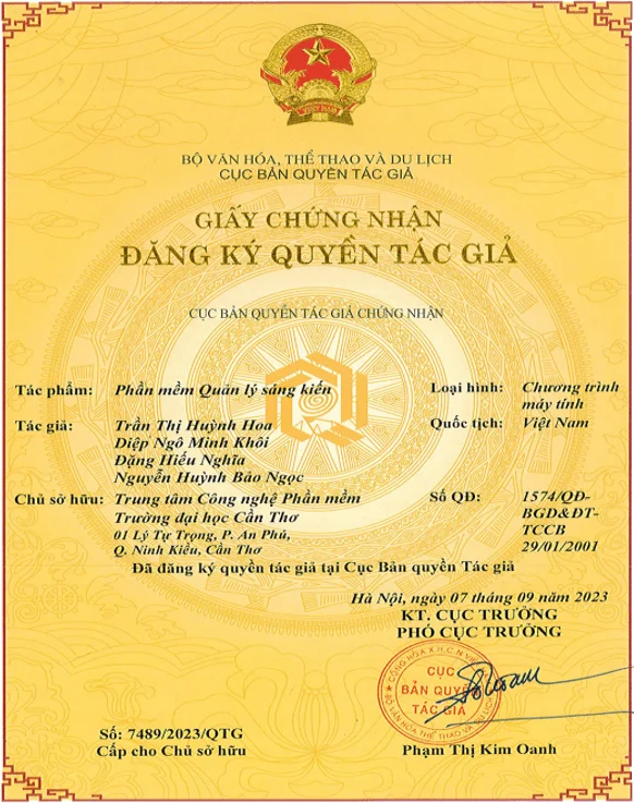 Giấy chứng nhận đăng ký quyền tác giả